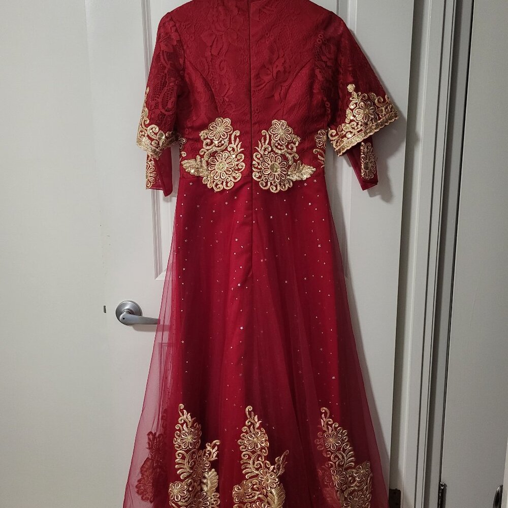 Asian style red dress